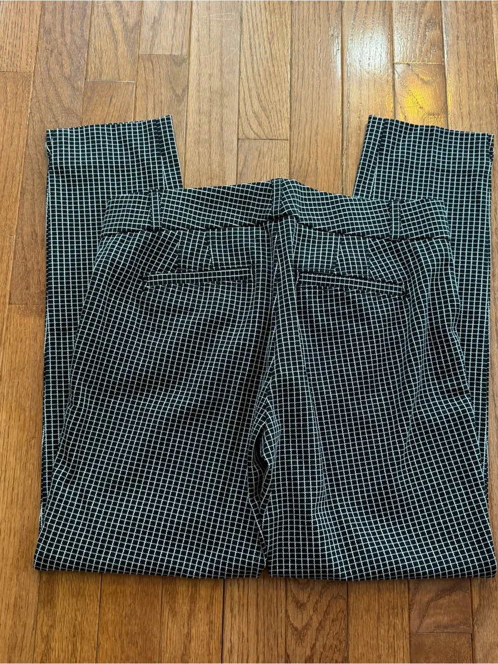 Banana Republic Black and White Grid Trousers